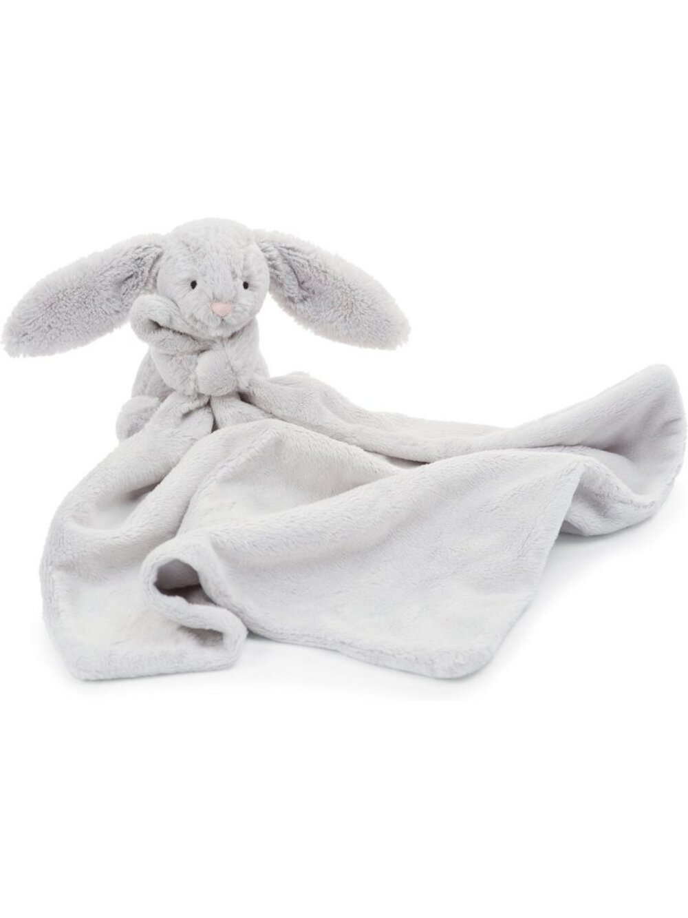 Soft Grey Bunny Security Blanket & Lovey - 13.5" Baby Soother Gift for Infants